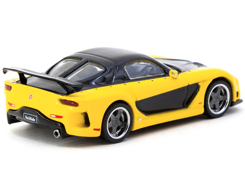 1/64 Tarmac Works Mazda RX-7 VeilSide Fortune7 (Yellow & Black) Diecast Car Model