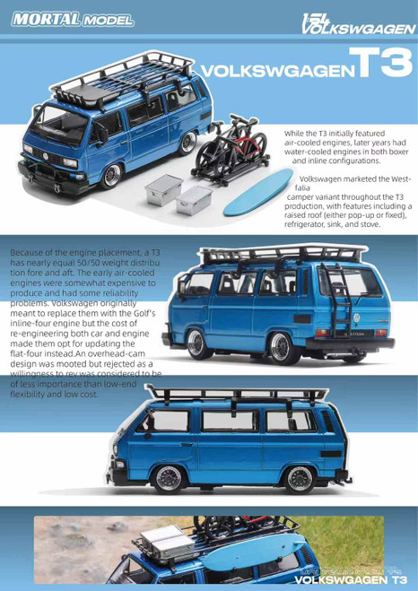 1/64 Mortal Volkswagen VW T3 Bus Lowrider (Matte White) Diecast