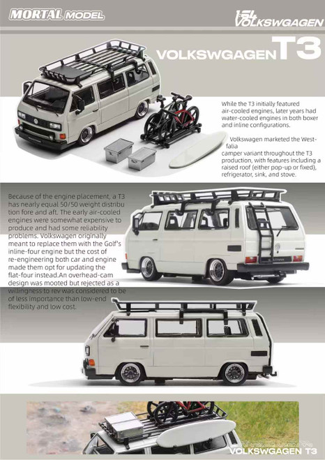 Master 1/64 Volkswagen T3 三台セット 1/64 Mortal Volkswagen VW T3 Bus Lowrider (Matte White) Diecast