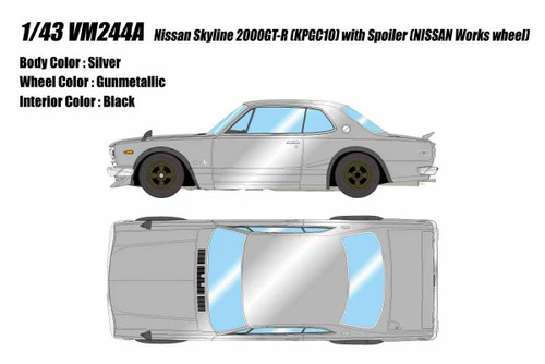 1/43 Makeup Nissan Skyline 2000GT-R (KPGC10) with Spoiler & Nissan