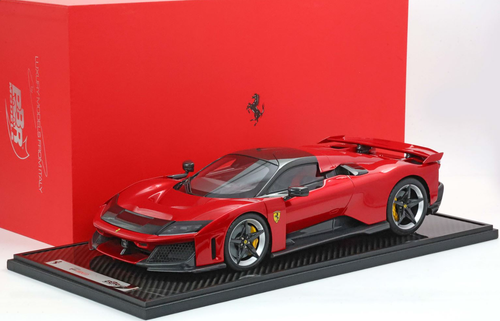 1/12 BBR Ferrari F80 Optional Carbon (Rosso Red & Carbon Black with Silver Wheels) Car Model 1/12 BBR Ferrari F80 Optional Carbon (Rosso Red & Carbon Black with Silver Wheels) Car Model