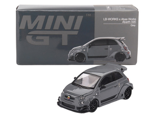 1/64 Mini GT Fiat Abarth 595 LB-WORKS x Abas Works (Grey) Diecast Car Model
