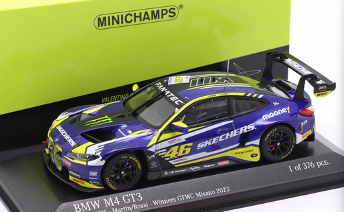 1/43 Minichamps 2023 GTWCE Misano Winner BMW M4 GT3 Team WRT M.Martin, V. Rossi Car Model