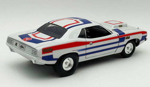 1/18 ACME 1972 Plymouth Cuda 340 (Black on White) Diecast Car