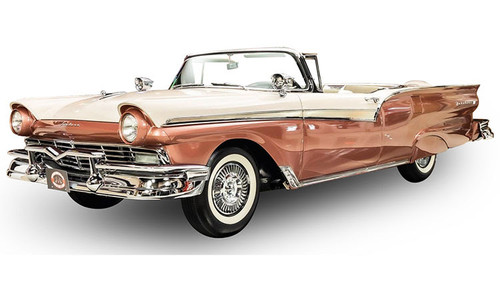 1/18 1957 Ford Fairlane 500 Skyliner - Silver Mocha / Coral Sand