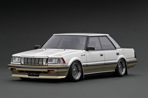 1/18 IG Ignition Model Toyota Crown 2.8 Royal Saloon G (120) (Pearl White & Gold) Car Model