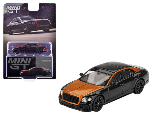 1/64 Mini GT Bentley Flying Spur (Orange Flame & Onyx Black) Diecast Car Model