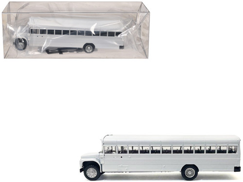 School Bus Silver Metallic 1/87 (HO) Plastic Model by Promotex