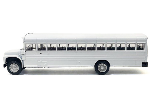 School Bus Silver Metallic 1/87 (HO) Plastic Model by Promotex