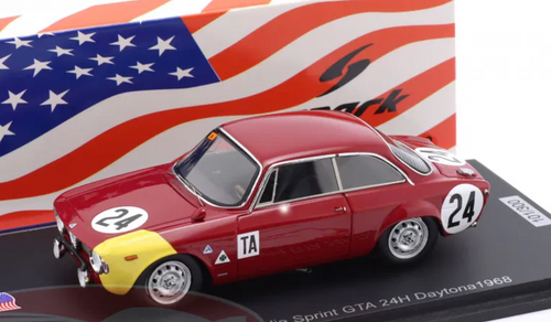 1/43 Spark Alfa Romeo Giulia Sprint GTA No.24 24H Daytona 1968 L. Cella – T. Zeccoli – G. Biscaldi Car Model