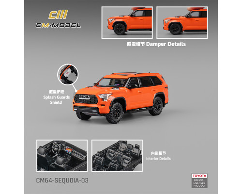 1/64 CM Model Toyota Sequoia TRD Pro (Solar Octane Orange) Diecast Car Model