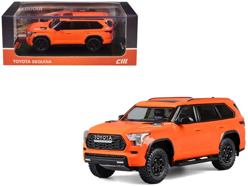 【popo】 1/64 CM Model Toyota Sequoia TRD Pro (Solar Octane Orange) Diecast