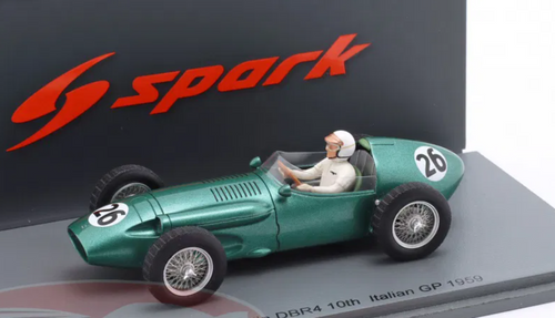 1/43 Spark 1959 Formula 1 Aston Martin DBR4 No.26 10th Italian GP 1959 Carroll Shelby Car Model