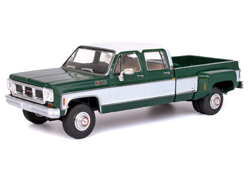 1/64 Ixo GMC Sierra Grande 3500 Crew Cab Dually (Green & White) Diecast Car Model