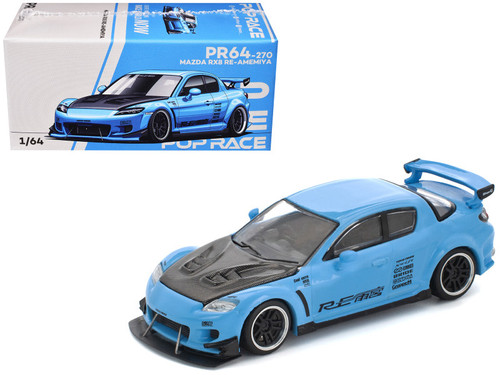 1/64 Poprace Mazda RX-8 RX8 Reamemiya (Light Blue) Diecast Car Model