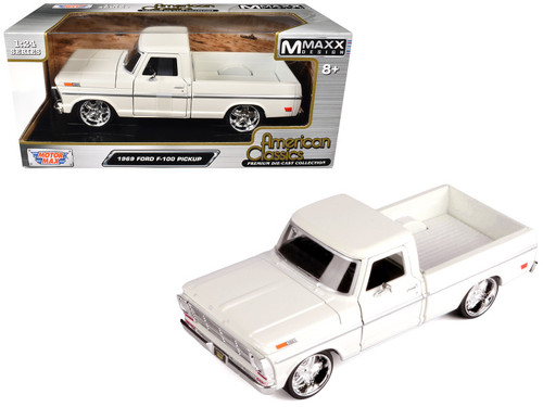 1969 Ford F-100 Pickup Truck Cream "Timeless Legends" Series 1/24 Diecast Model Car by Motormax