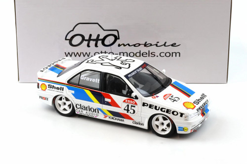 1/18 OTTO 1992 Peugeot 405 Mi16 (Gris Magnum Grey) Resin Car Model