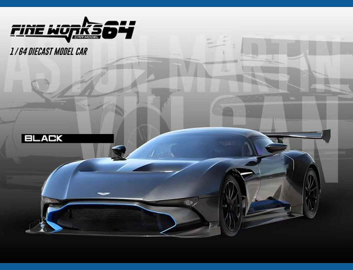 1/64 Fine Work Aston Martin Vulcan (Matte Black) Diecast Car Model