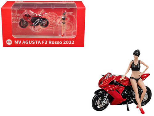 S。 2022 MV Agusta F3 Rosso Motorcycle Red with Figure 1/64