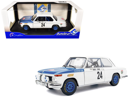 1/18 Solido 2024 1969 BMW 2002 Tii #24 T.Makinen, P.Easter Rallye Monte Carlo Diecast Car Model