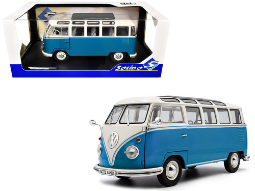 のん 1/18 Solido 1962 Volkswagen T1 Samba Bus (Blue) Diecast Car Model