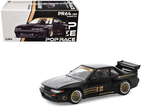 1/64 Poprace Pandem Nissan Silvia S13 (Black) Diecast Car Model