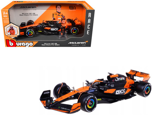 1/43 BBurago 2024 Formula 1 McLaren Pit Stop Diorama Oscar Piastri