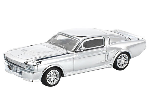1/64 Poprace 1967 Shelby Mustang GT500 (Silver Chrome) Diecast Car Model