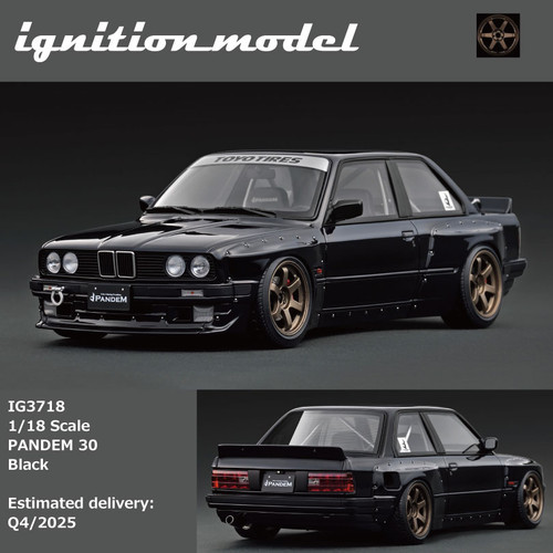 1/18 IG Ignition Model BMW 3 Series E30 Pandem (Black) Car Model