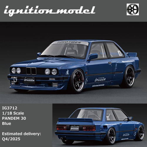 1/18 IG Ignition Model BMW 3 Series E30 Pandem (Gun Metallic Grey