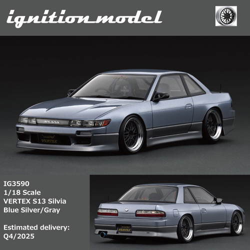 プリンセス 1/18 IG Ignition Model Nissan VERTEX S13 Silvia (Silver Blue) Car