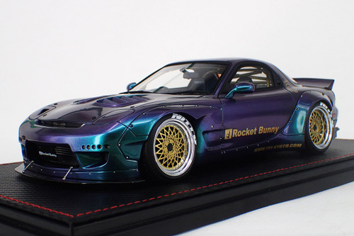 1/18 IG Ignition Model Mazda Rocket Bunny RX-7 RX7 (FD3S) (Metallic Purple / Green) Car Model IG1331