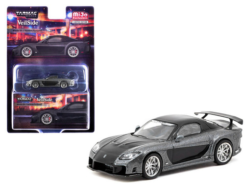 1/64 Tarmac Works Mazda RX-7 VeilSide Fortune7 (Grey Metallic & Black) Diecast Car Model