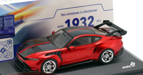 1/43 Solido 2025 Ford Mustang GTD (Molten Magenta Metallic Tri-Coat Red) Diecast Car Model