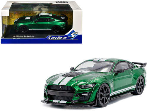 1/43 Solido 2020 Ford Mustang Shelby GT500 (Eruption Green Metallic with White Stripes) Diecast Car Model