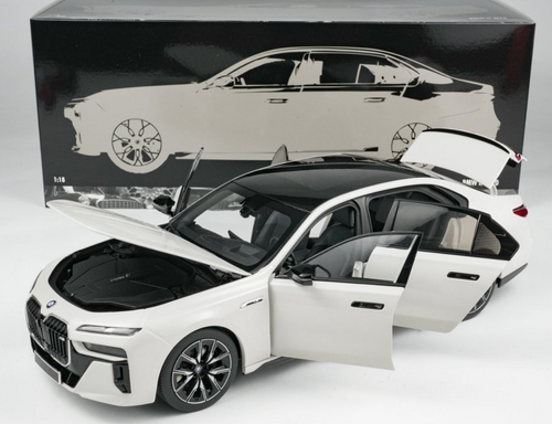 1/18 Minichamps 2024 BMW i7 M70 (G70) (White Metallic) Diecast Car Model