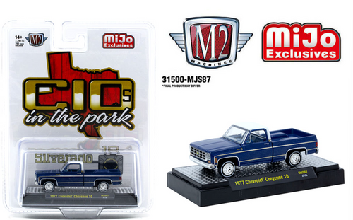 1/64 M2 Machines 1977 Chevrolet Cheyenne 10 “C10s In The Park” (Blue) Diecast Car Model 1/64 M2 Machines 1977 Chevrolet Cheyenne 10 “C10s In The Park” (Blue) Diecast Car Model