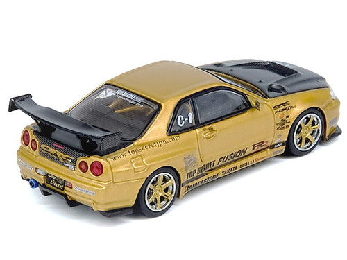 1/64 Poprace Nissan Skyline GT-R GTR R33 Top Secret (Gold) Diecast