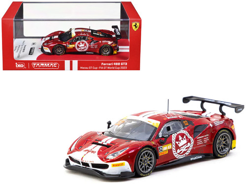1/64 Tarmac Works 2023 Ferrari 488 GT3 Macau GP Cup FIA GT World Cup 2023 Harmoney Racing Chen Weian Diecast Car Model