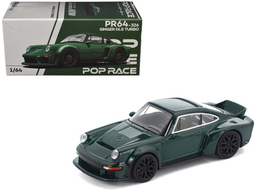 1/64 Poprace Porsche 911 Singer DLS Turbo Green Diecast Car Model