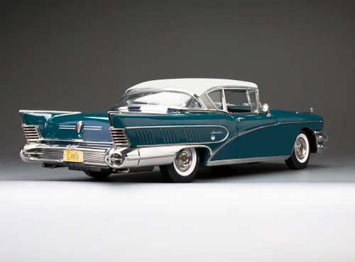 1/18 Sunstar 1958 Buick Limited Riviera Coupe (Glacier White & Dark Turquoise Poly Blue) Diecast Car Model