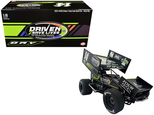 1/18 ACME 2025 #14CC Driven 2 Save Lives Sprint Car Corey Day Diecast Car Model