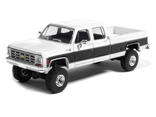 1/64 Ixo 1978 Chevrolet Silverado K30 Crew Cab Fleetside Lifted (Black & White) Diecast Car Model