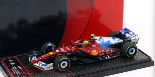 1/43 BBR 2025 Formula 1 Ferrari SF-25 Miami GP #44 Lewis Hamilton Car Model with Driver Figure