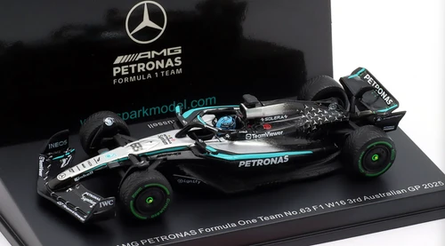 1/64 Spark Mercedes W16 No.63 Mercedes-AMG PETRONAS Formula One Team 3rd Australian GP 2025 George Russell Car Model