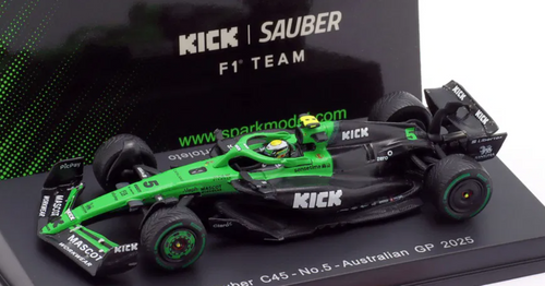 1/64 Spark Kick Sauber C45 No.5 Stake F1 Team Kick Sauber Australian GP 2025 Gabriel Bortoleto Car Model