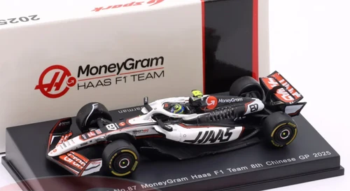 1/64 Spark Haas VF-25 No.87 MoneyGram Haas F1 Team 8th Chinese GP 2025 Oliver Bearman Car Model