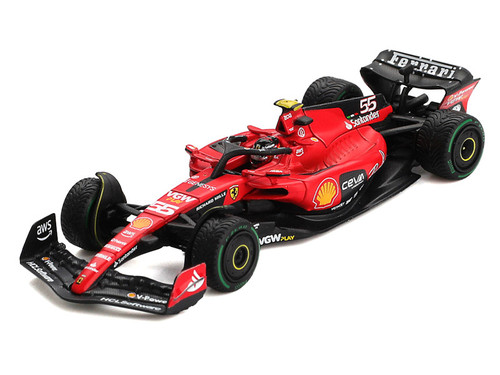 1/64 BBR 2023 Formula 1 Ferrari SF23 #55 Carlos Sainz Monaco GP Car Model