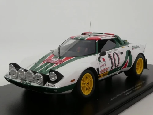 1/18 Spark Lancia Stratos No.10 Winner Monte Carlo Rally 1976 S. Munari - S. Maiga Car Model