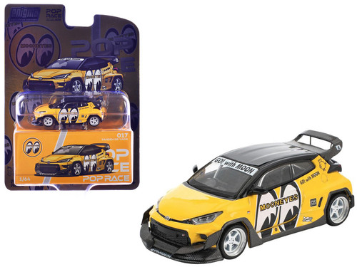 1/64 Poprace Toyota Pandem GR Yaris Mooneyes (Yellow) Diecast Car Model